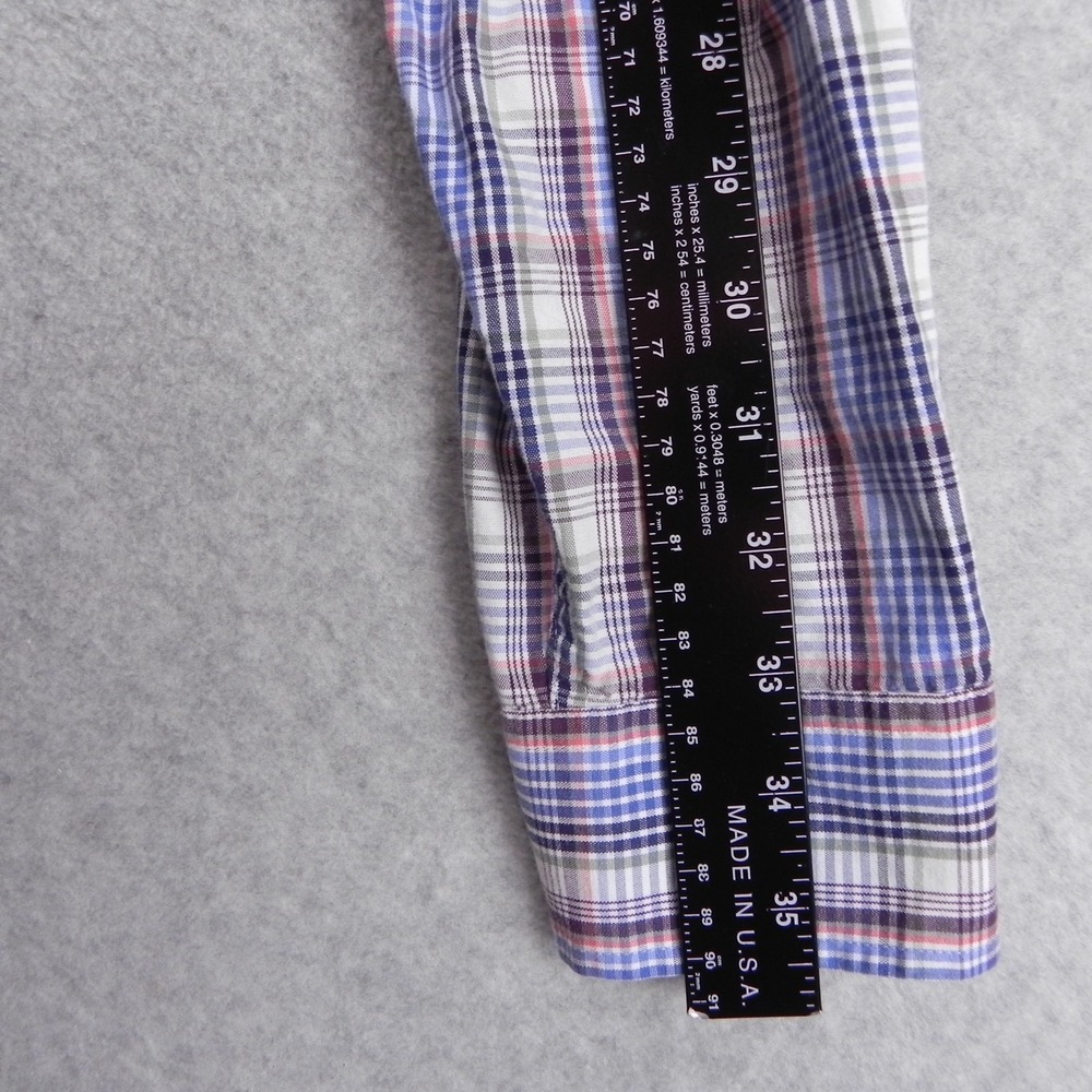Roundtree & Yorke Shirt Mens XLT Tall Pocket Button Up Blue Plaid Long Sleeve - Picture 7 of 9